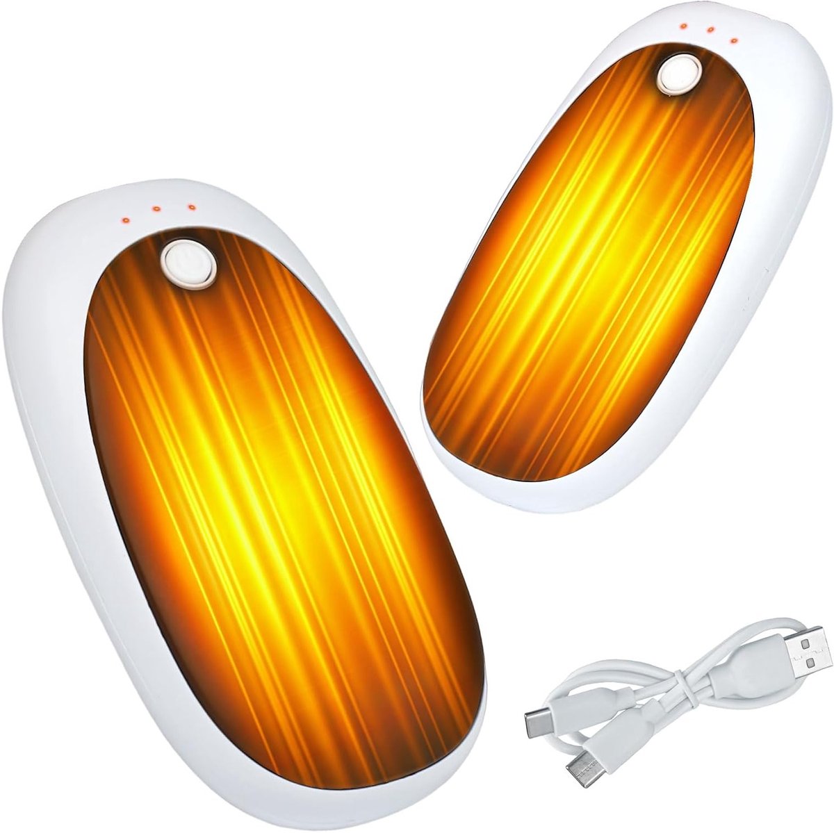 Oplaadbare Handwarmers - 2 Stuks Draagbare Magnetische Elektrische Verwarmers met 6000 mAh Batterij, Ultra Licht en Dun, 3 Verwarmingsstanden voor Snelle Verwarming en Herbruikbaar Gebruik Buiten