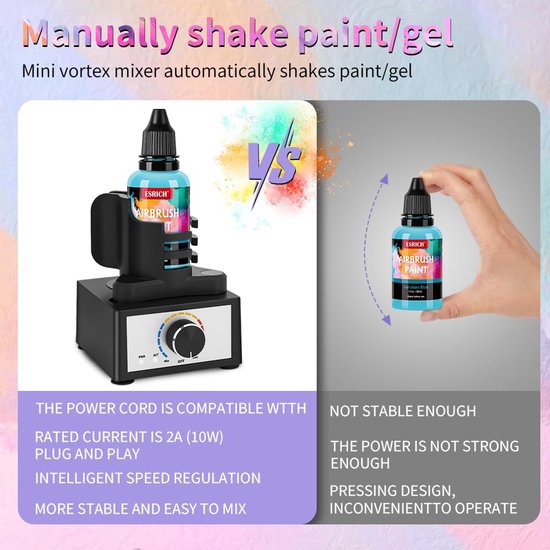 Mini Verfmenger Vortex Mixer - elektrische paint shaker 300-2400 RPM van Merkloos — afbeelding 4