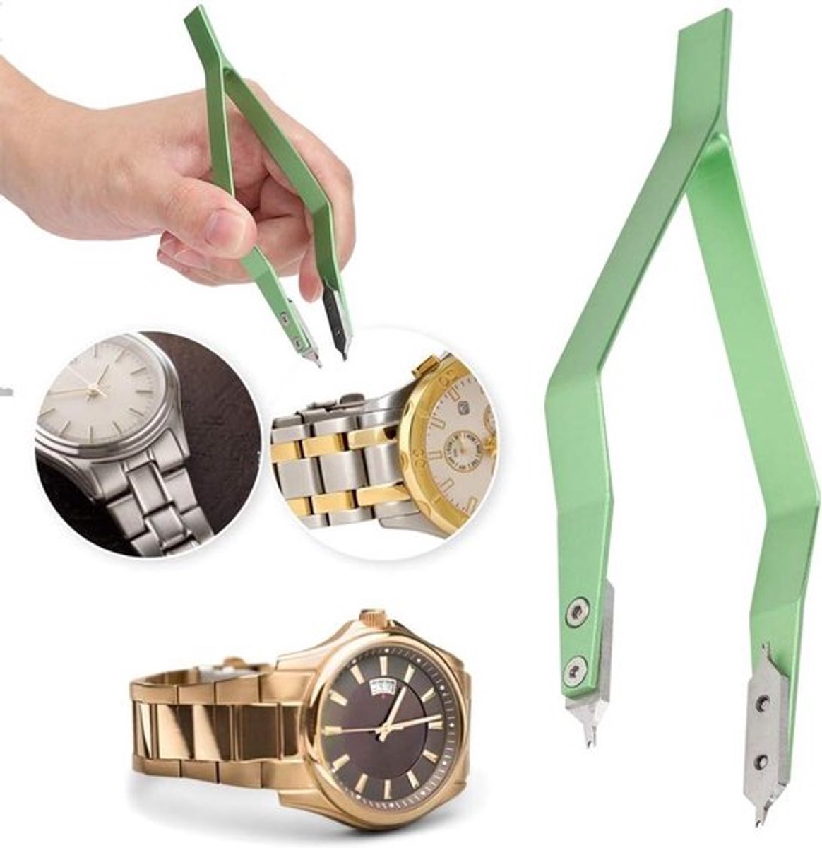Horloge repareren gereedschap - Accessoire - Metaal - Horloge repareren - Pincet - V-vormige Tang - Geschikt voor horloges - Zilver - Tangen voor horlogeveren, Metaalgereedschap V-vormige lente.