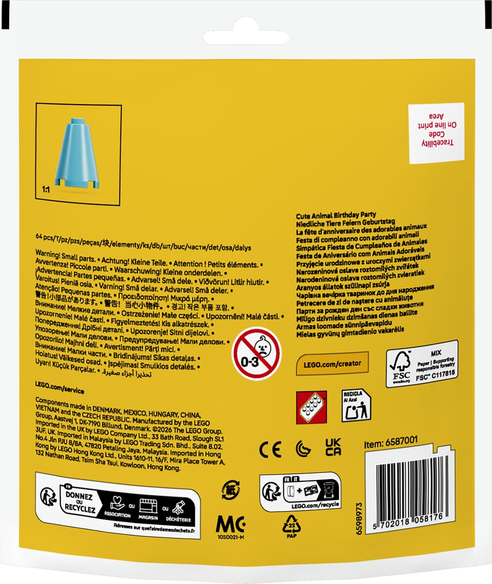 LEGO Creator - Schattige Dierenverjaardag (paperbag) - 30715 – foto 3