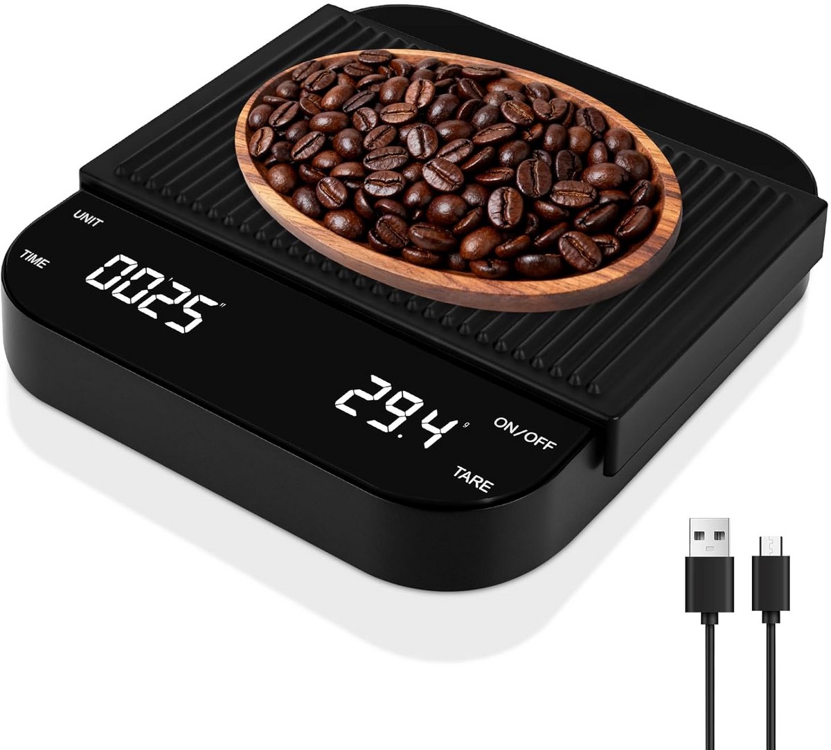 Digitale koffieweegschaal met timer 3 kg 0,1 g precisie