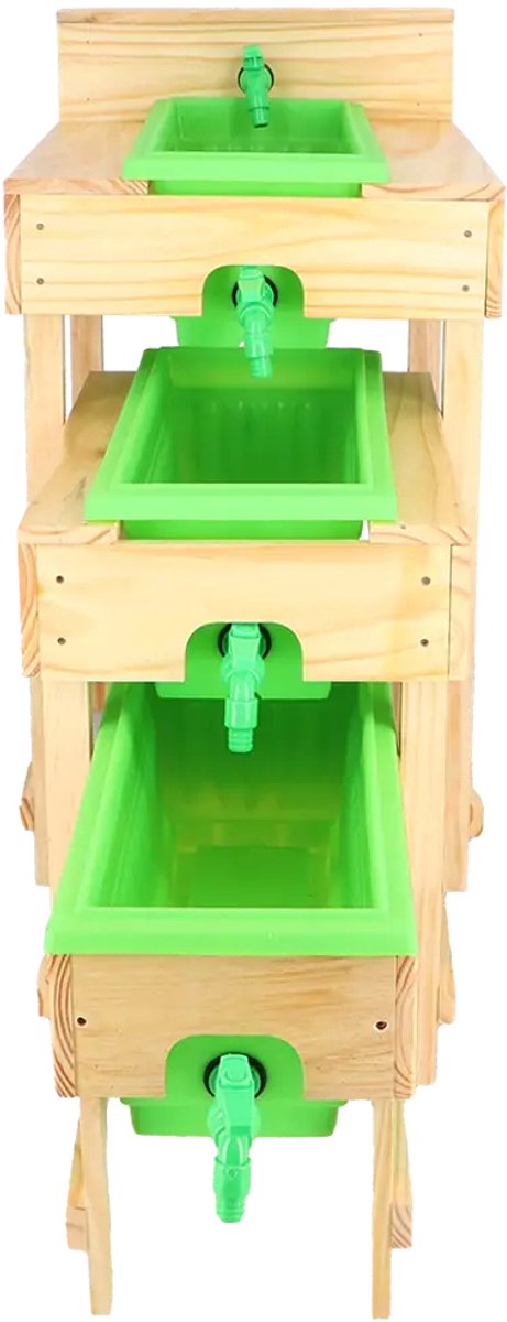 Kids in the garden Houten watertafel set - Educatief speelgoed met kraan voor binnen & buiten — afbeelding 2