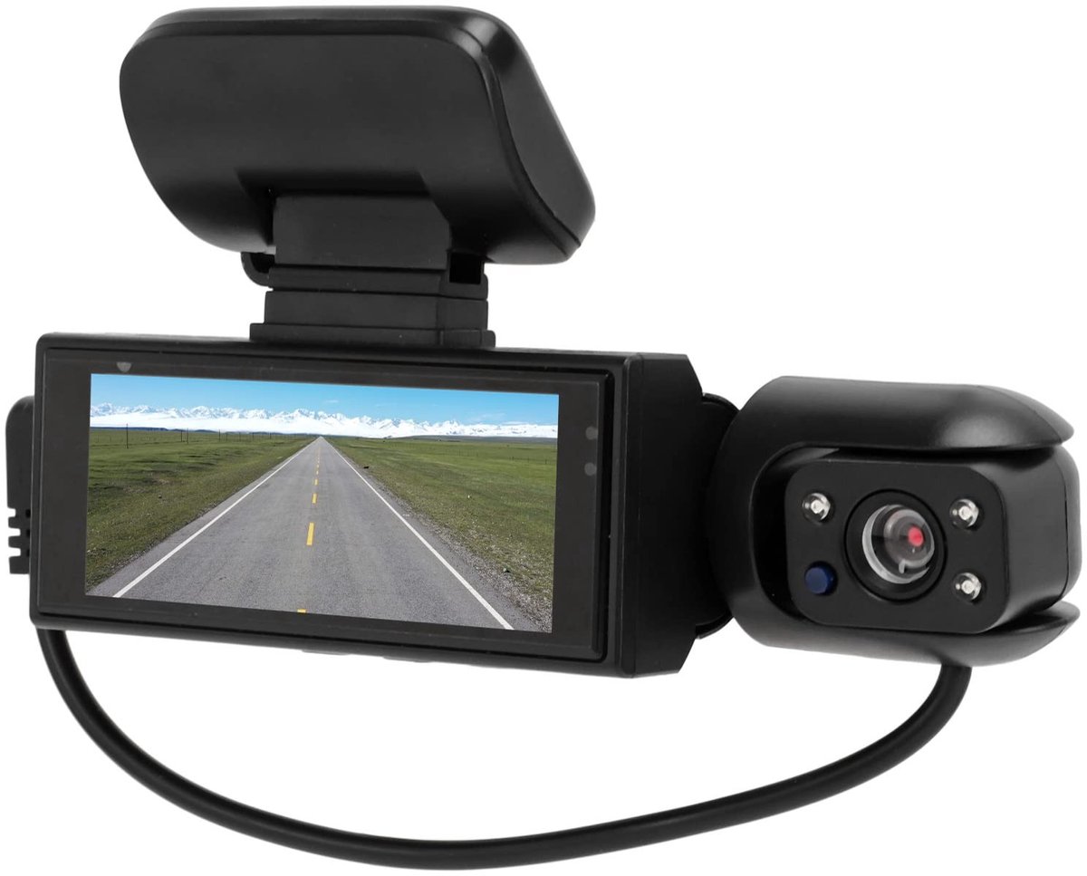 aladdien - Dash Cam voor en Achter - 1080P Autorijrecorder - Bewegingsdetectie - Compact formaat - Nachtzicht - Veiligheid - Geschikt voor auto