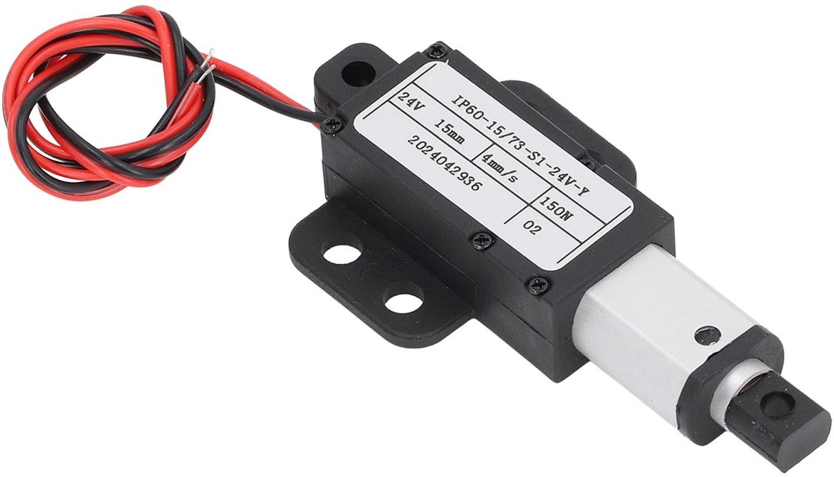 ONF3 - Mini 24V Slag Elektrische Lineaire Actuator - 150N Kracht - Waterdicht en Compact - 4 Mm/s Snelheid - Eindschakelaar - Geschikt voor Indu...