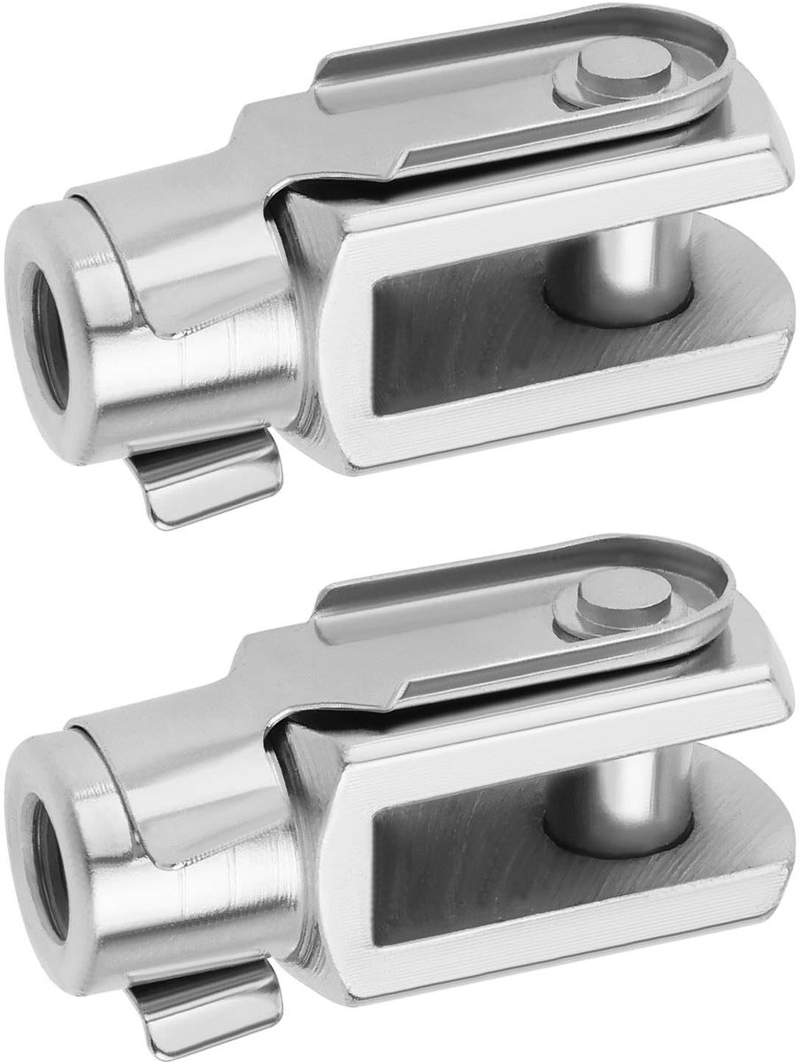 ONF3 - Draad Clevis End Joint - Staal Verzinkt - 42mm Lengte - M8x1.25 - Geschikt voor Automatische Apparatuur - Zilver