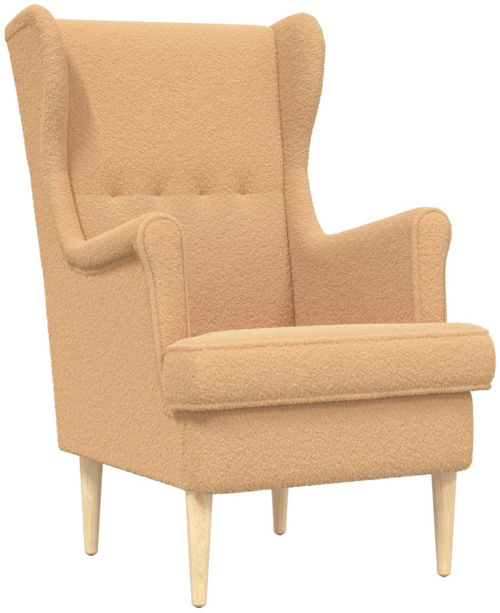 vidaXL - Fauteuil - Beige - Bouclé