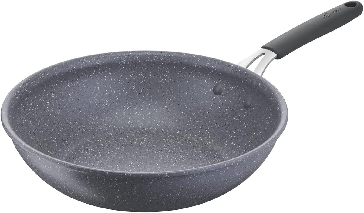 Gietijzeren Wokpan 28 cm met Minerale Anti-Aanbaklaag - Geschikt voor Inductie