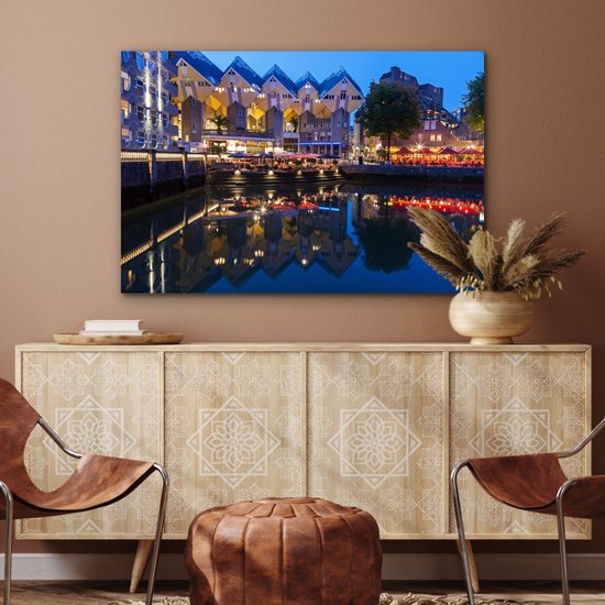 Le vieux port de Rotterdam aux Nederland Aluminium 90x60 cm - Tirage photo sur aluminium (décoration murale en métal)