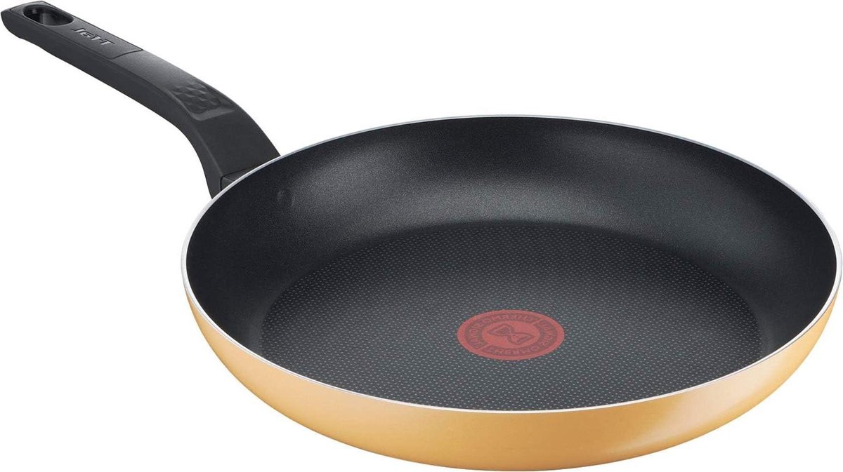 Braadpan - Koekenpan - Koken op gas - Duurzame antiaanbaklaag - 27 cm - Geel