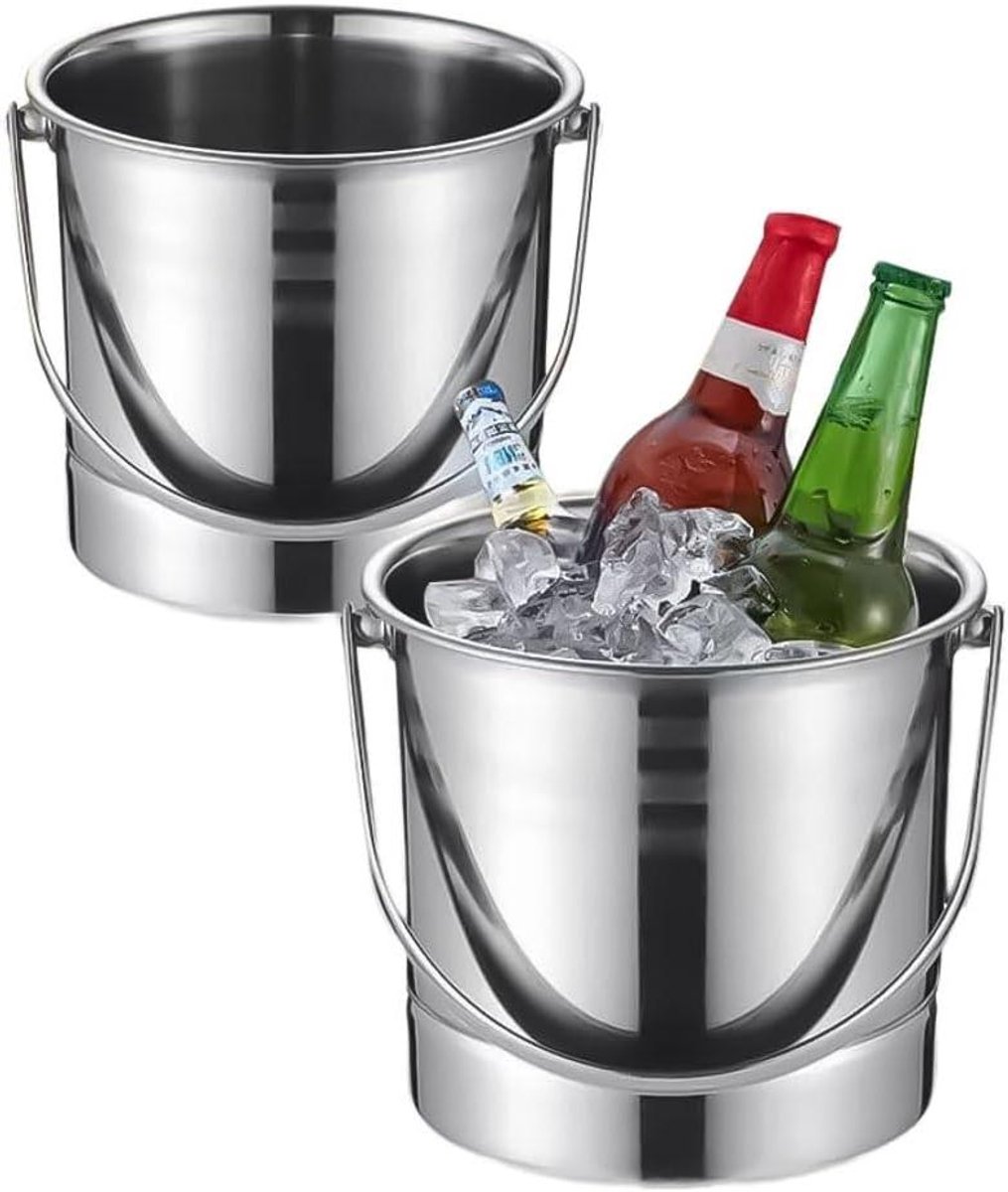 IJsemmer Set - Drankkoeler - Drankjes Koel Houden - Roestvrij Staal - 145 cm - Zilverkleurig