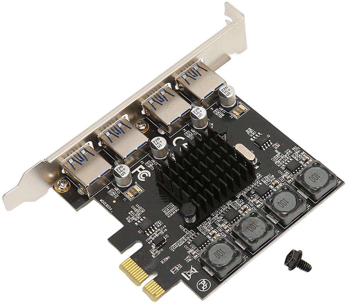 aladdien - Naar USB-uitbreidingskaart - 4 USB 3.0-poorten - Hoge snelheid - Geen externe voeding - Ideaal voor desktops - Voor Windows en Linux