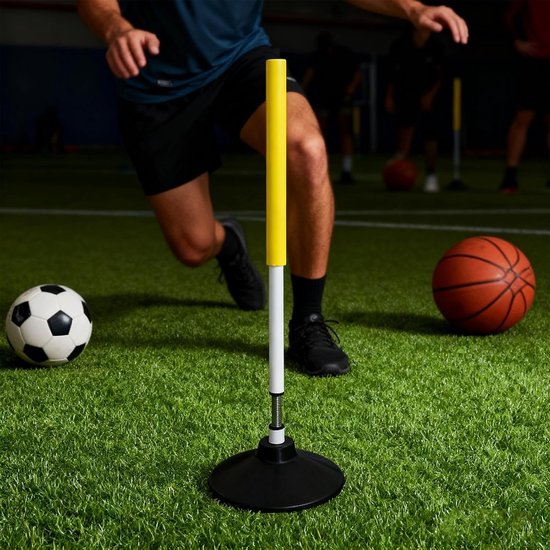 Trainingsstokken Voetbal - Snelheidspalen - Sporttraining Verbeteren - Stevige Rubberen Basis - 61 Centimeter - Geel van Merkloos — afbeelding 2