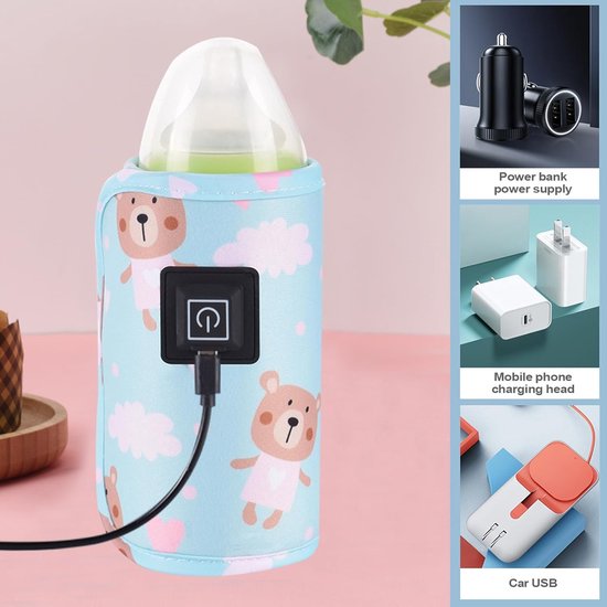 Flessenwarmer Baby - Draagbare Warmer - Flesvoeding Warm - Instelbare Temperatuur - 14 x 12 x 3 cm - Uniek — afbeelding 2