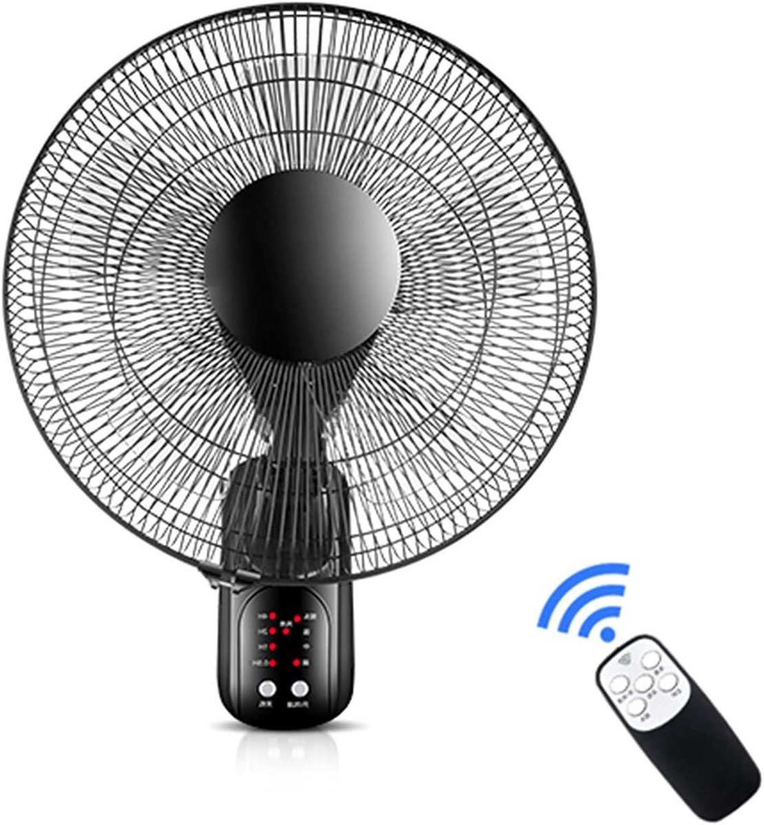 Wandventilator - Muurventilator - Ruimte Koelen - Met Afstandsbediening - 16 Inch - Zwart