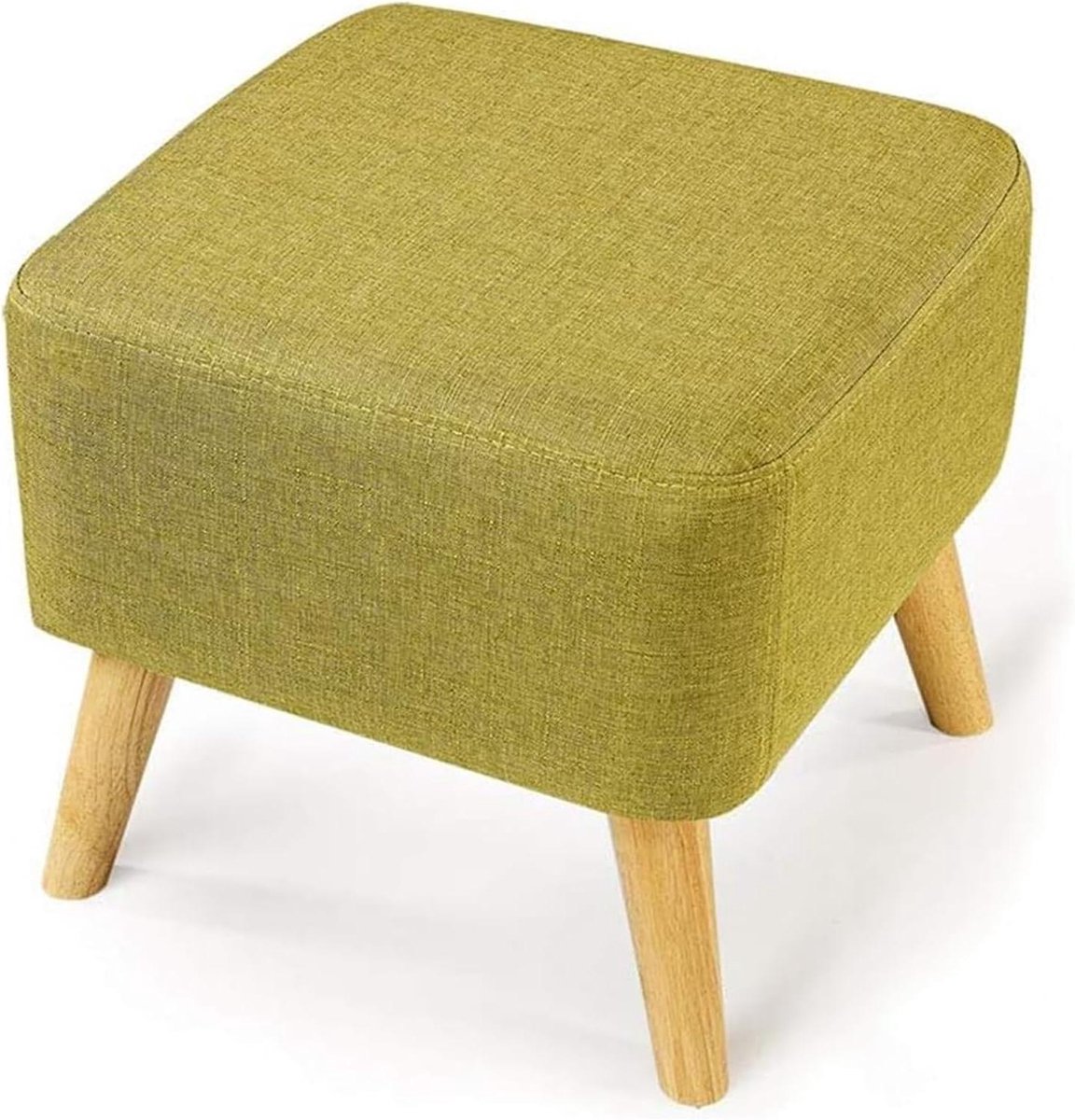 Voetenbank Vierkant - Ottomaan Stof - Ontspannen Zitten - Afneembare Hoes - 40x40x22 cm - Groen