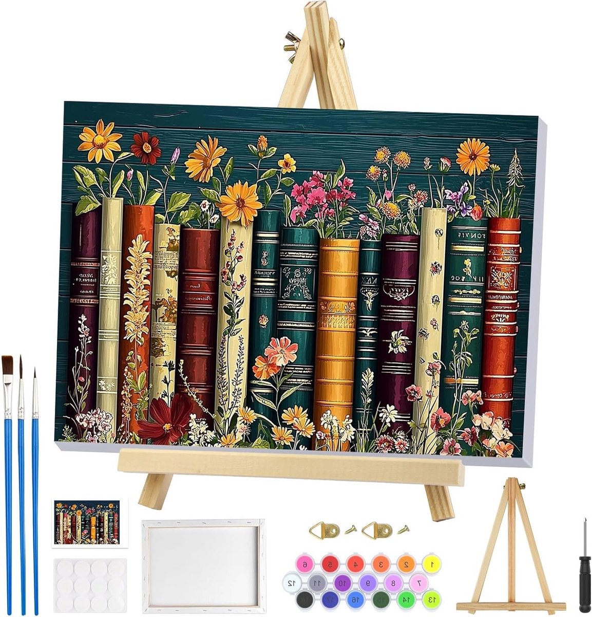 Schilderen op Nummer voor Volwassenen met Lijst, Bloemen Landschap en DIY Olieverf Kits voor Creatieve Kunstenaars
