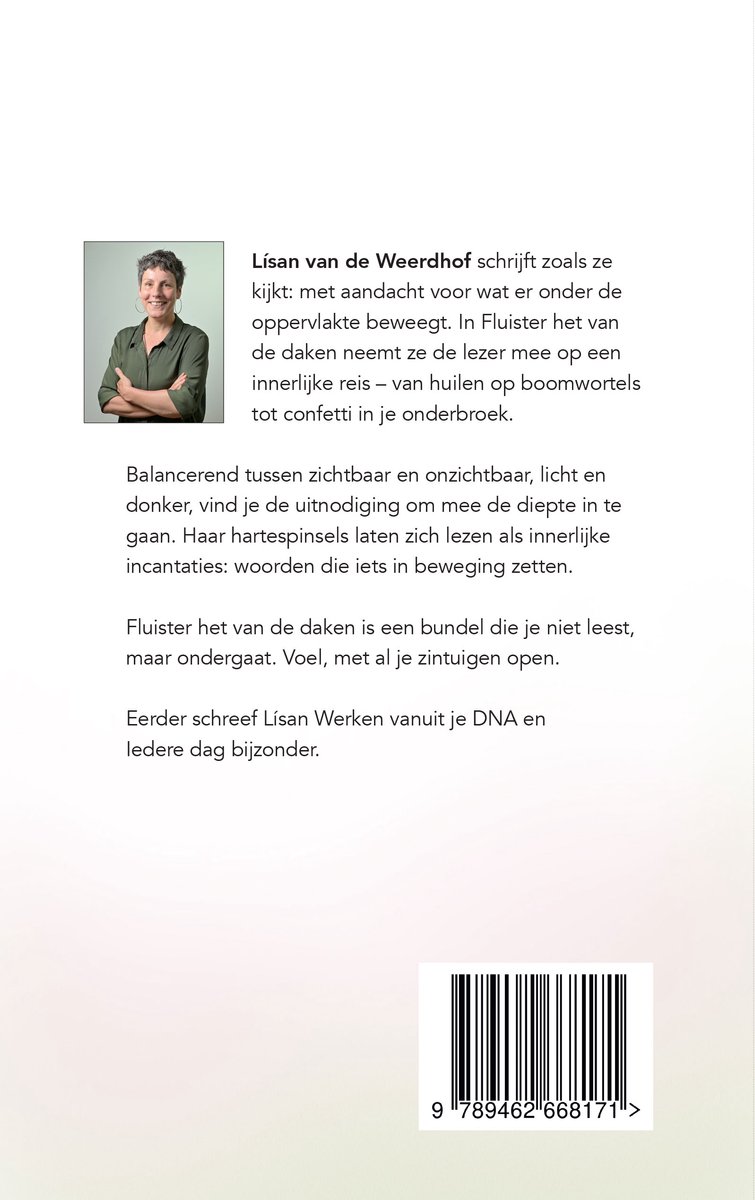 Fluister het van de daken - back cover