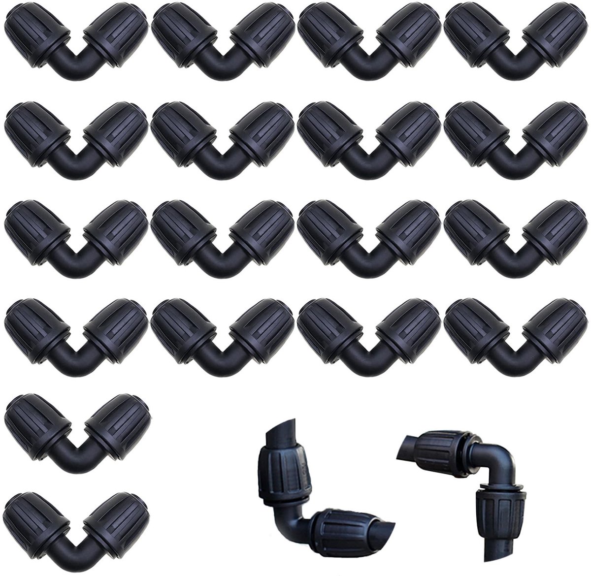 SPHProducts - Druppelirrigatiepijp - Druppelirrigatieaccessoires - Eenvoudige installatie - Zwart - V Irrigatieconnectoren - Perfect voor tuinieren -