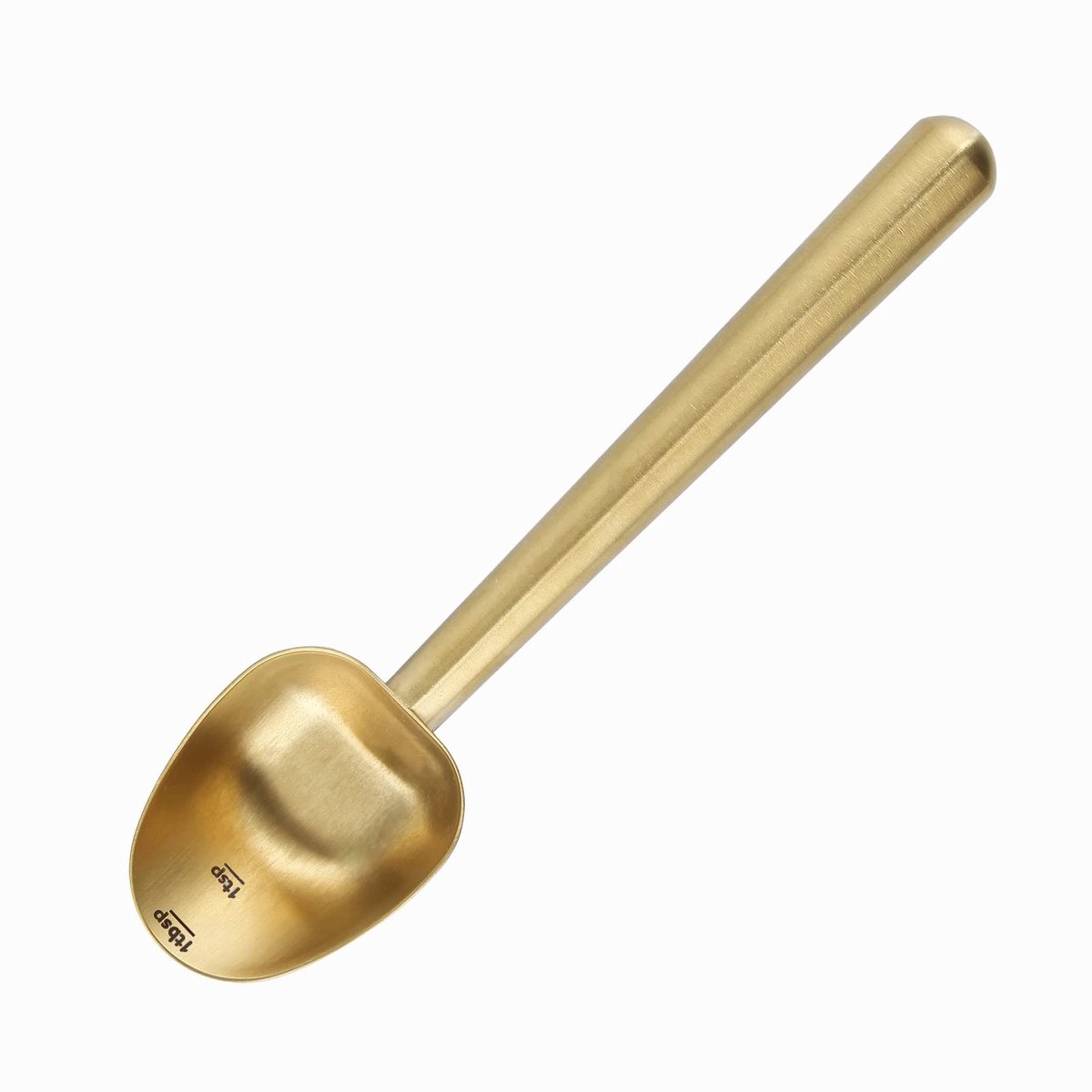 SPHProducts - Koffielepel - Roestvrij staal - Lange Holle Handvat - Messing goud - 7 gram maatlepel - Geschikt voor koffie en thee - Luxe uitstraling