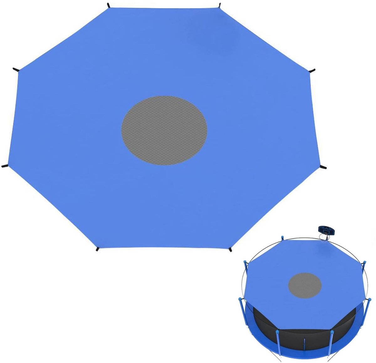 aladdien - Trampoline cover - Beschermhoes - Hoogwaardige bescherming - Blauw - Weerbestendig - Optimale bescherming tegen weersinvloeden - Geschikt..