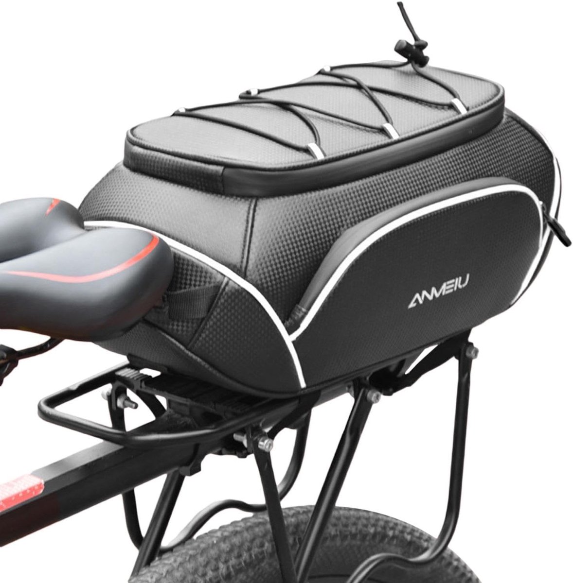 Fietstas Bagagedrager - Fietsaccessoire Opbergtas - Veilig Vervoeren - 360 Graden Reflectie - 10 Liter Capaciteit - Zwart