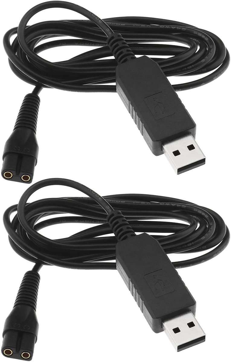 aladdien - USB Scheerapparaat Oplader - 3.5V Netsnoer - 1.8m Zwart - Vervangingskabel - Geschikt voor Wahl Colour Pro 9649 - Hoge kwaliteit