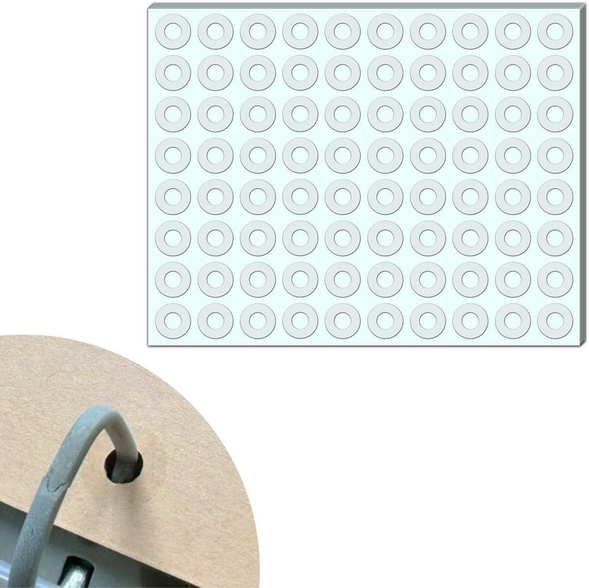 aladdien - Versterkingsringen - Zelfklevend - Scheurvast - Transparant - Ring Labels - 800 Stuks - Geschikt voor documenten - Vinyl