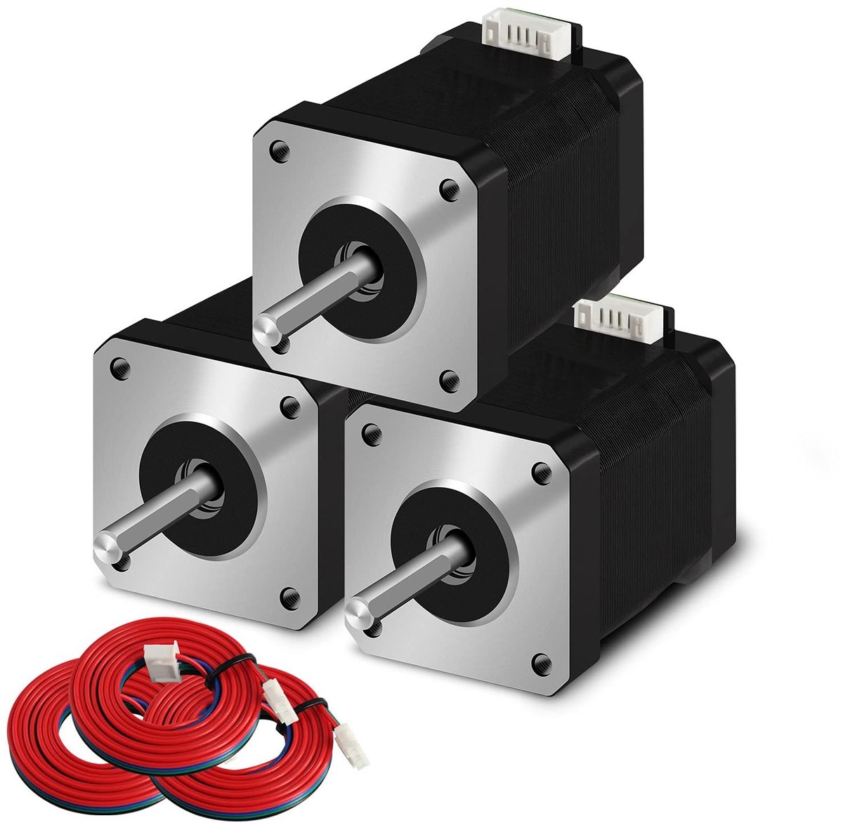aladdien - Nema 17 stappenmotor - 42-48 Pancake - Hoog koppel en robuust ontwerp - 3 stuks - Geschikt voor 3D-printer en CNC-extruder - 1,5 A-3,8 V