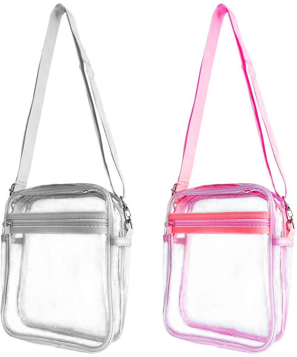 aladdien - Unisex Contemporary No - Transparante Schoudertas - Roze - Sling Bag - Ideaal voor Festivals en Uitjes - Draagbaar en Praktisch