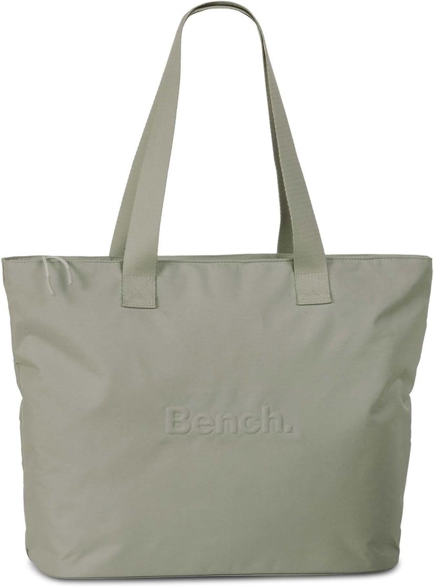 Schoudertas - Draagtas Shopper - Dagelijks Gebruik - Ruim Hoofdvak - 40 x 33.5 cm - Groen Grijs