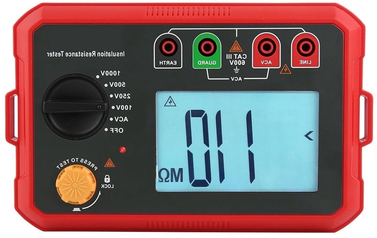 Isolatieweerstandstester - Megohmmeter Ohm Meter - Elektrisch Testen - Precisie Meting - 2500V - Rood grijs