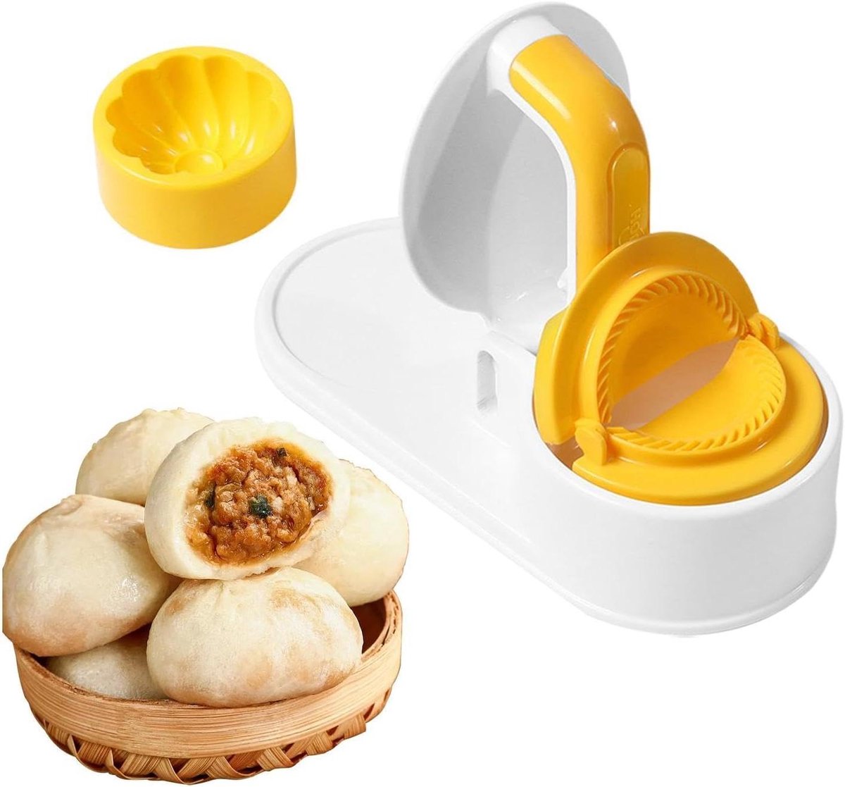 Dumpling Maker - Deegpers Vorm - Snel Hapjes Maken - Kindveilig Materiaal - 20x11.5x25.5cm - Wit
