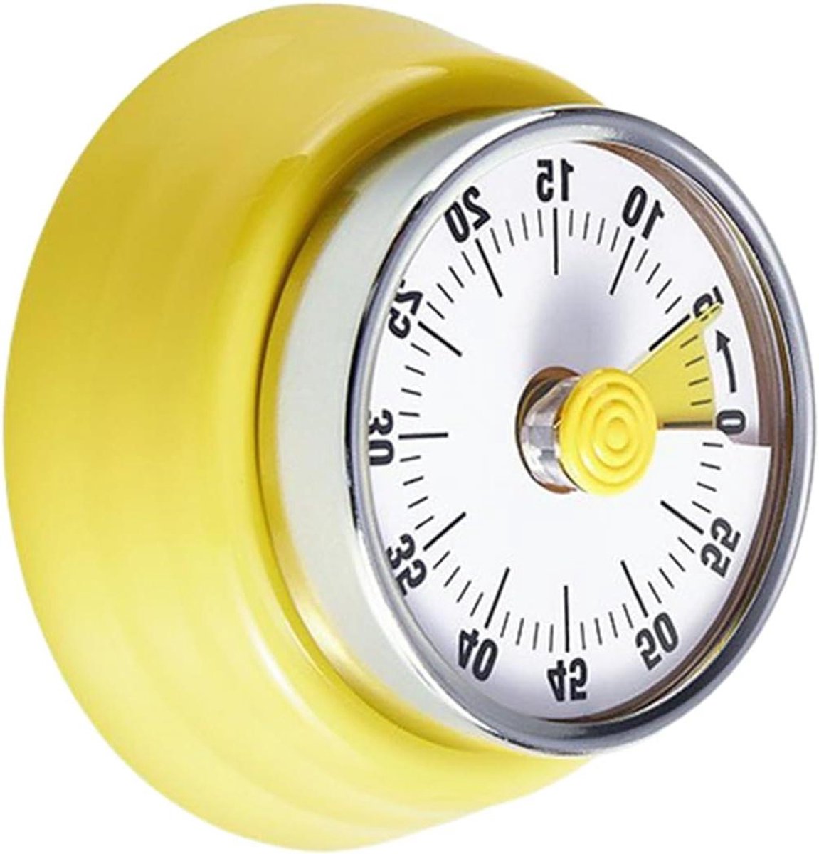 Mechanische Timer - Opwind Timer - Keuken Hulp - 75 dB Alarm - 7.5 cm Hoog - Geel