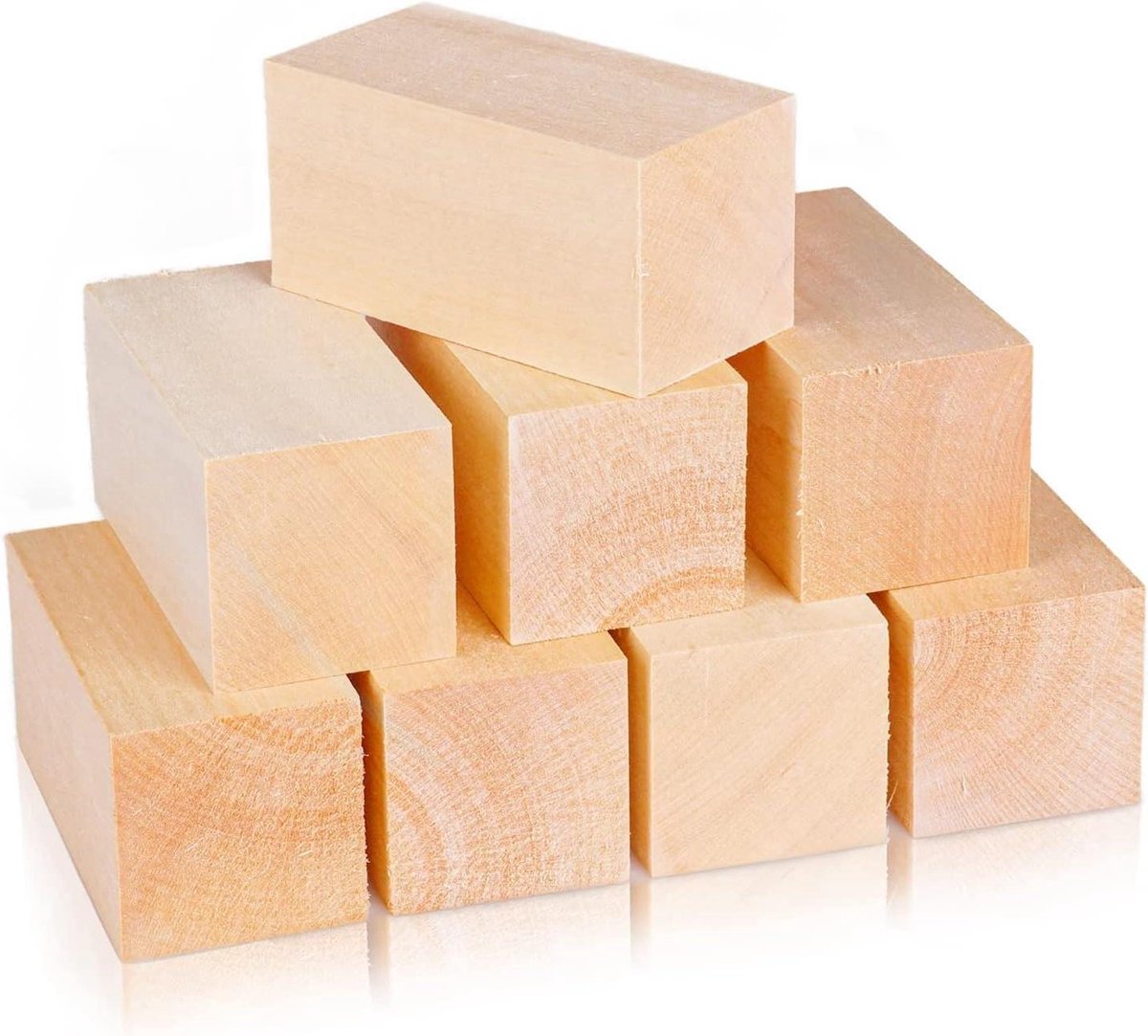 Houtsnijblokken - Houtblokken - Houtsnijwerk - Natuurlijk Basswood - 10 x 5 x 5 cm - Naturel