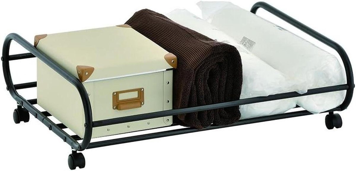 Opbergdoos onder bed - Bed trolley - Ruimte besparen - Met wielen - 63 cm - Zwart