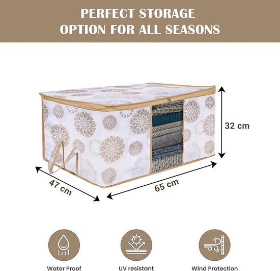 Opbergzakken Set - Kleding Organizer - Ruimte Besparen - Met Zichtbaar Venster - 2 Stuks 65cm - Wit — afbeelding 5