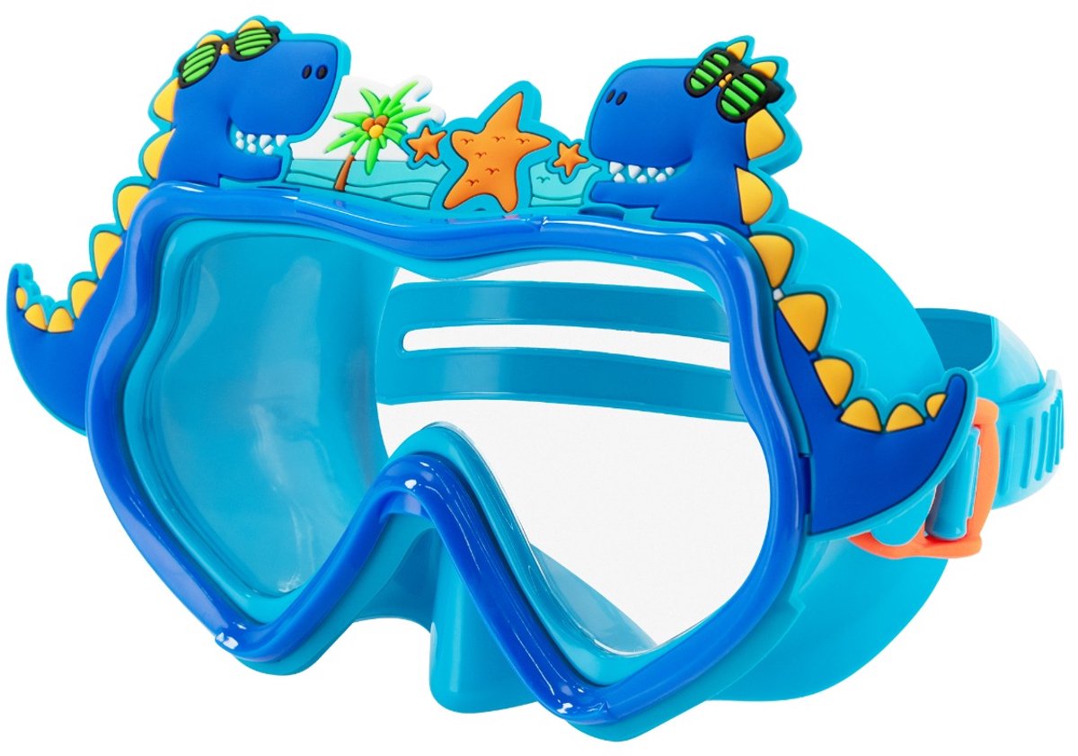 Spokey WAVY Duikbril - Blauw - PC lens - PVC skirt - verstelbare strap - PC frame