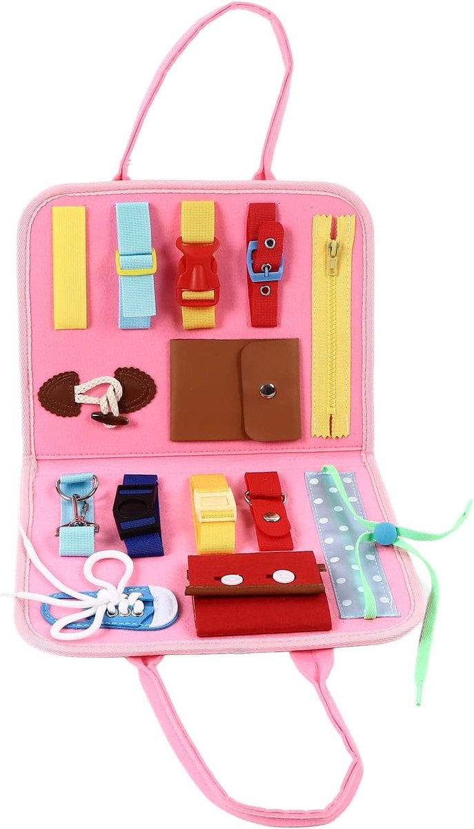 Sensorisch Bord - Montessori Speelgoed - Vaardigheden Leren - Draagbaar en Lichtgewicht - 28 x 22 cm