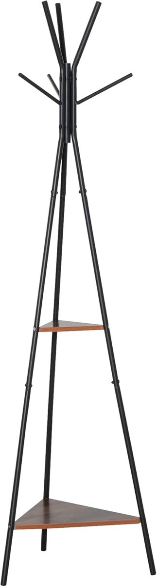 Kledingrek Met Haken - Kapstok Meubel - Opbergen Jassen - Met Twee Planken - 32x45x182 cm