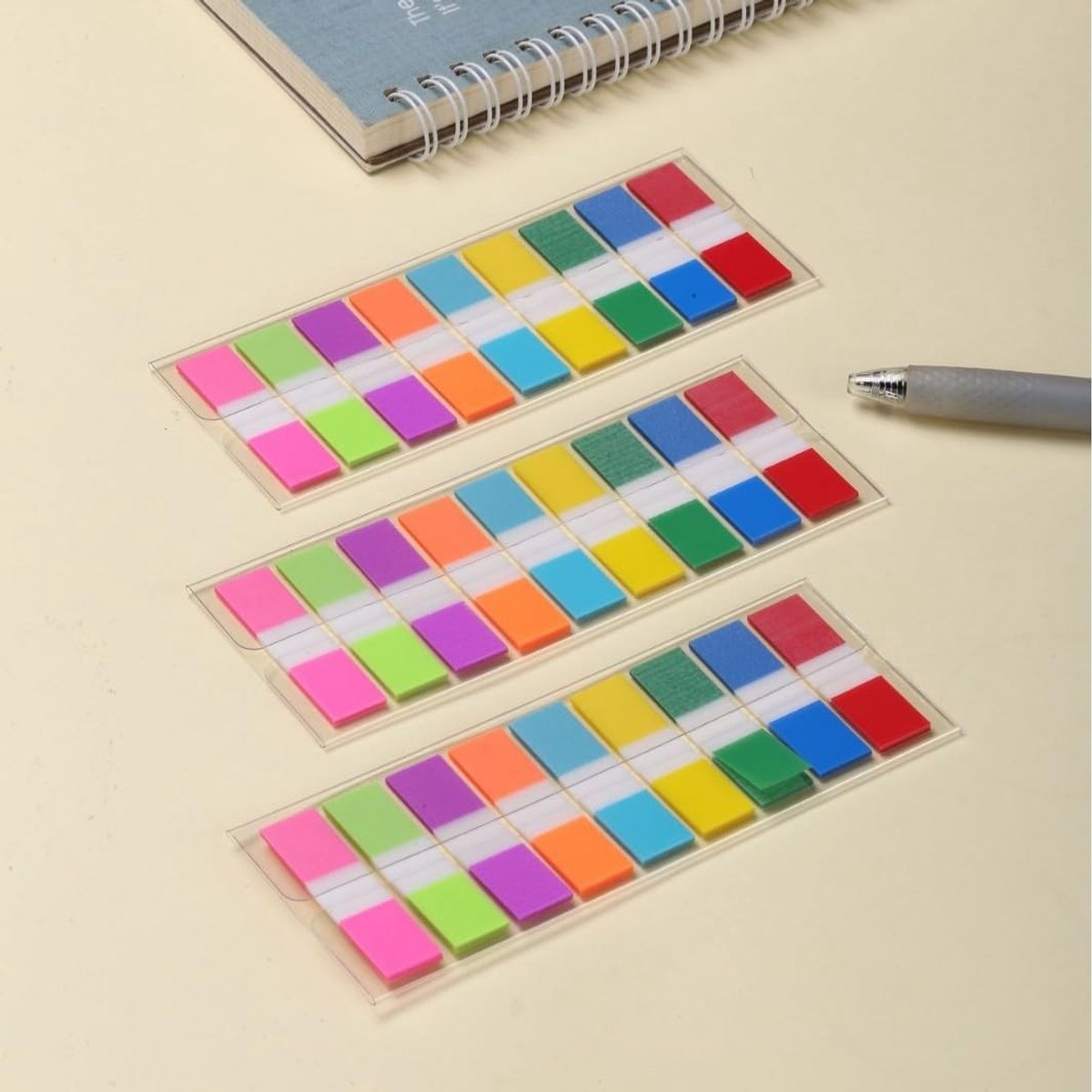Set van 5 Transparante Plaknotities in Pastelkleuren - Herbruikbaar en Waterdicht