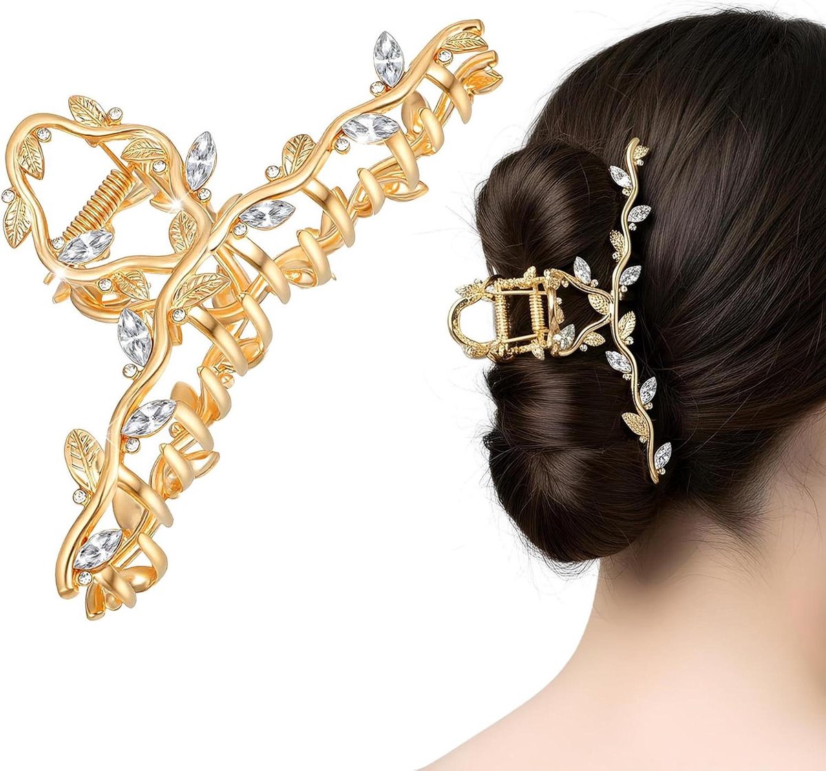 Grote Haarclip - Strass Speld - Dagelijks Gebruik - Extra Groot Antislip - 116 cm - Goud