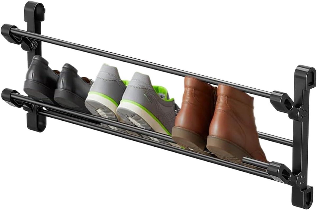 Wand Schoenenrek - Opberger Schoenen - Ruimte Besparen - Inklapbaar Ontwerp - 65 cm - Wit