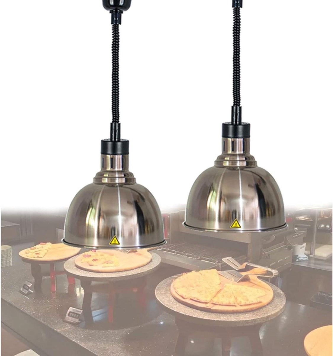 Voedselwarmer Lamp - Warmhoudlamp Kroonluchter - Eten Warm Houden - Uitschuifbaar Ontwerp - 65-170 cm - Roestvrij Staal