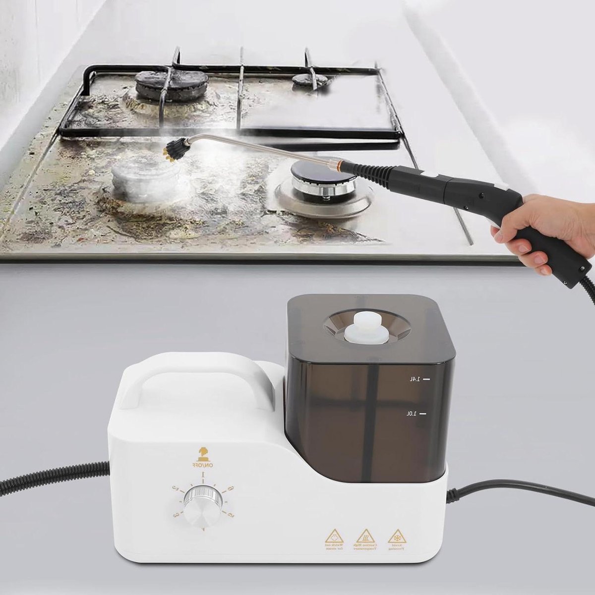 Stoomreiniger - Hoge druk reiniger - Dieptereiniging huis - 6 stoominstellingen - 1.4 liter tank - Zwart zilver