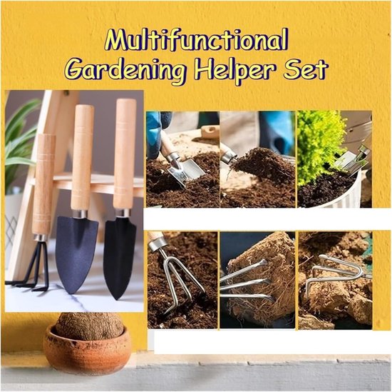Tuingereedschap Set - Mini Tuin Tools - Binnen Tuinieren - Dikke Handgrepen - 20x7x2 cm van Tuingereedschap. — afbeelding 3