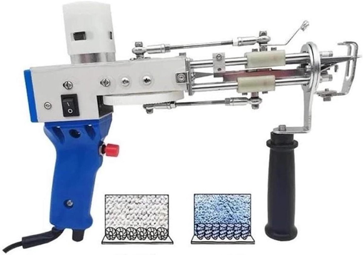 Tapijtpistool - Tuftmachine - Tapijt Maken - 2-in-1 Functie - Verstelbaar - Grijs