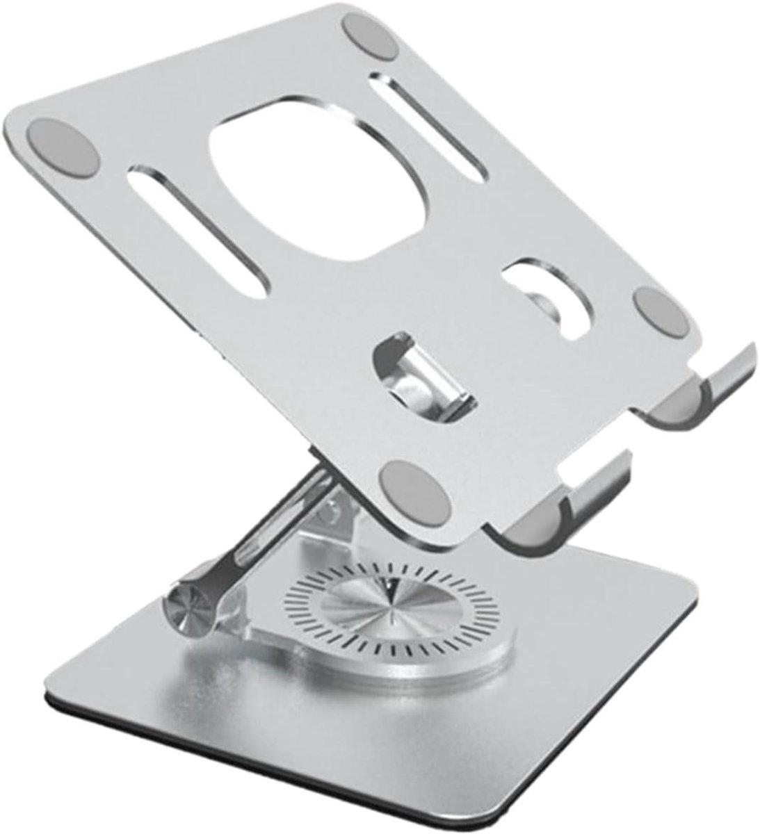 Laptop Standaard - Computerhouder - Ergonomisch Werken - 360 Rotatie - Tot 40 Cm - Zilver