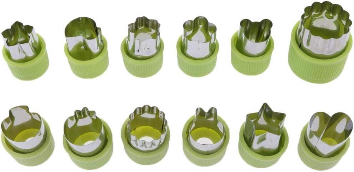 Groentesnijder Set - Fruit Snijders - Taarten Decoreren - Roestvrij Staal - 12 Stuks - One Color