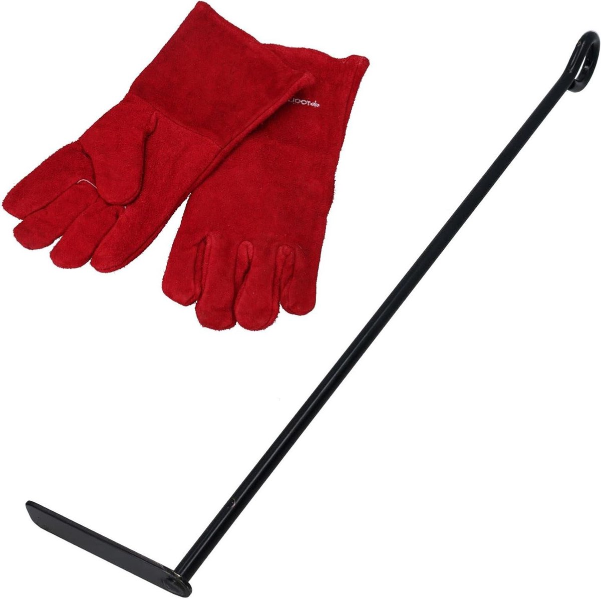 Ash Rake - Haard Gereedschap - Haard Schoonmaken - L-vormige Kop - 50 cm - Zwart