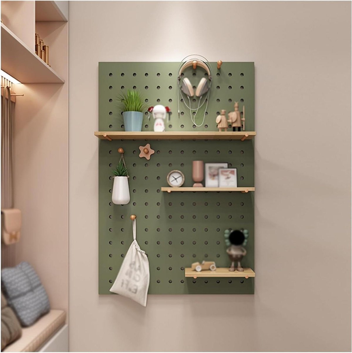 Geperforeerde Panelenset - Wandorganizer Hout - Opbergen & Decoreren - Modulair Rek Systee